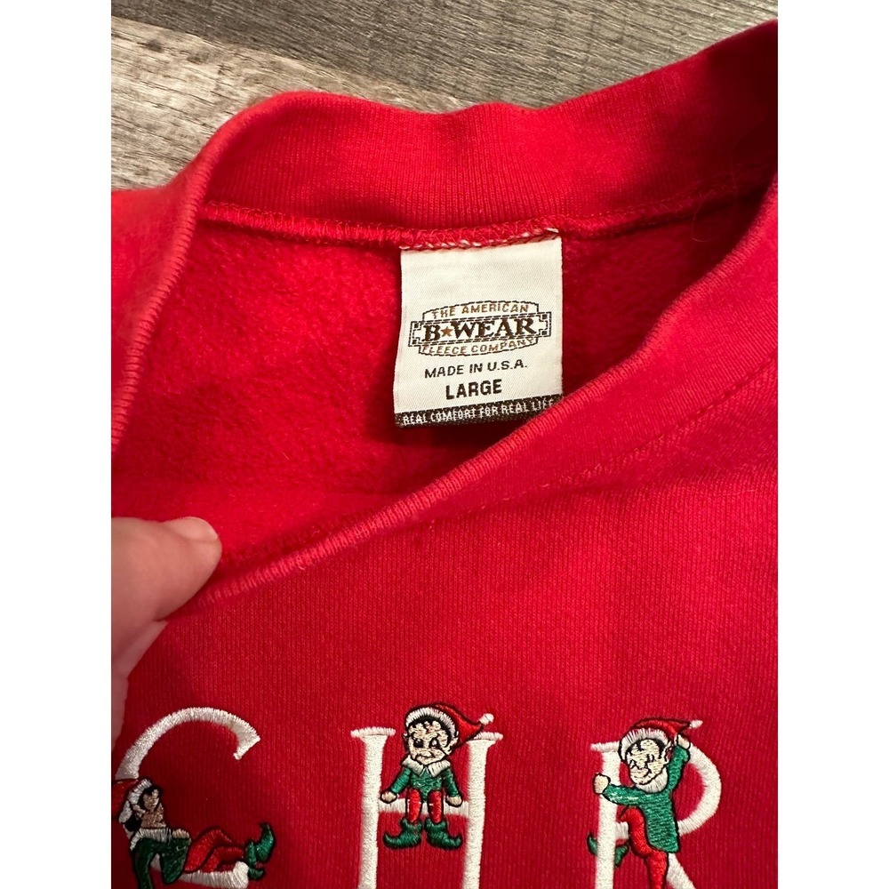 ugly christmas sweater‎ sweatshirt large 90s - Picture 3 of 5